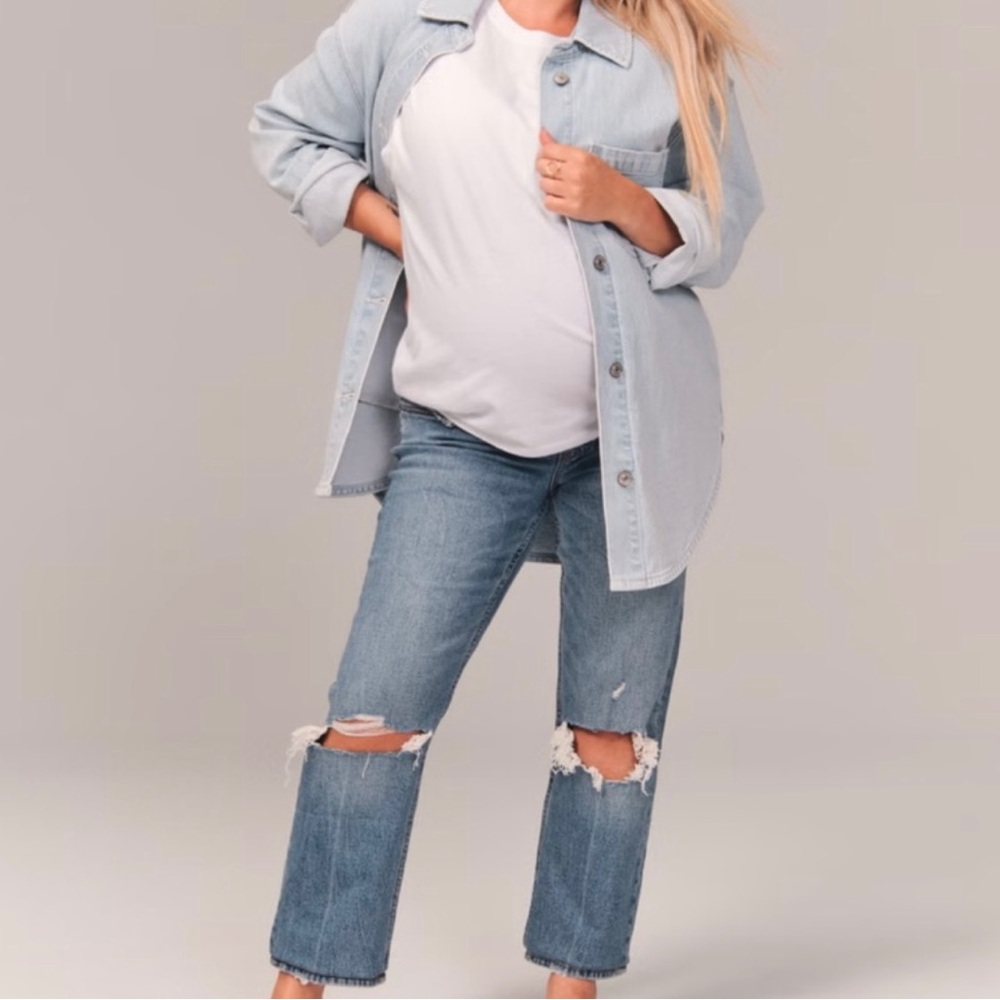 Abercrombie & Fitch Blue Boyfriend Jeans Distressed